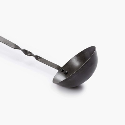 Hand-Forged Stainless Steel and Walnut Long Handle Soup Ladle