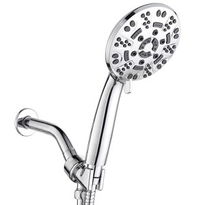 Cobbe Chrome High Pressure 8 Functions Shower Head with handheld, Powerful Detachable Shower Head Set for Low Water Pressure, 59" Stainless Steel Hose - 1 of 4
