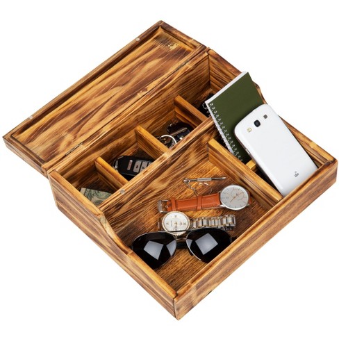 Mens Wooden Cufflink Valet Case