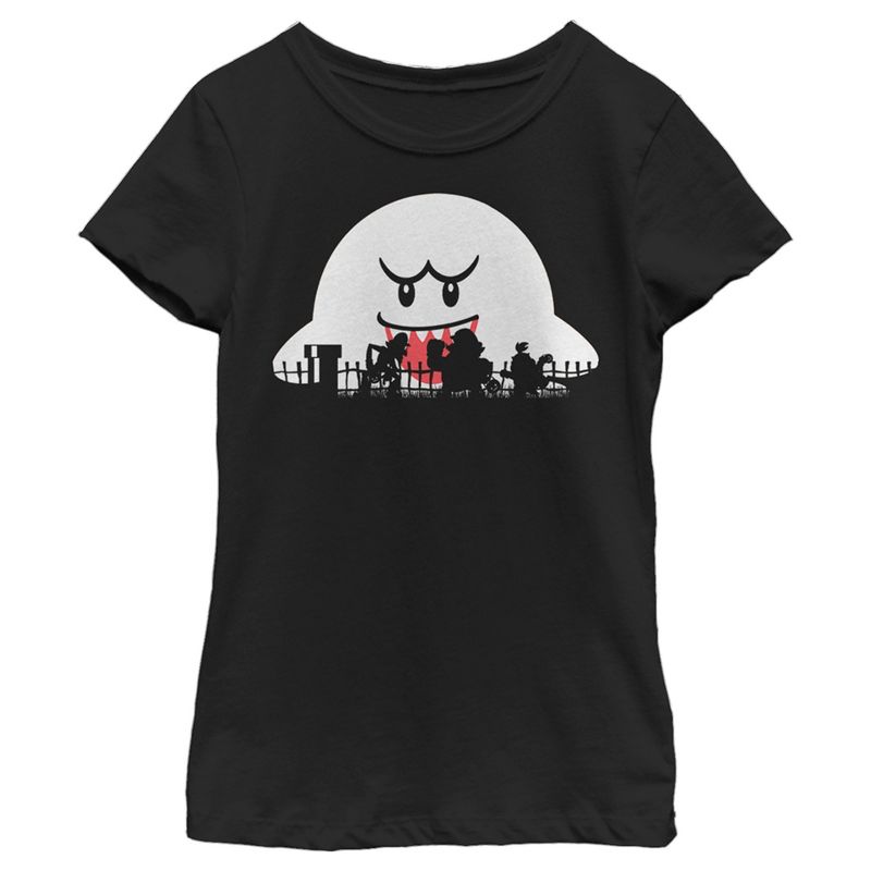 Girl's Nintendo Halloween Boo Silhouettes T-Shirt, 1 of 5