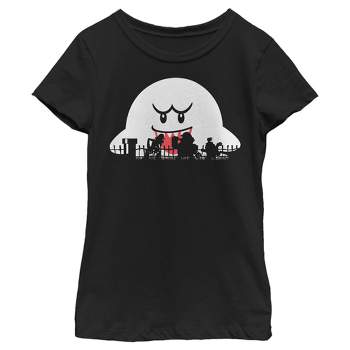 Girl's Nintendo Halloween Boo Silhouettes T-Shirt