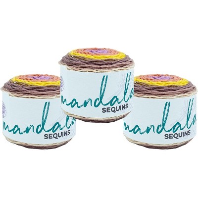 (Pack of 3) Lion Brand Mandala Sequins Yarn-Agate