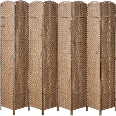 Sevobal Partitions and Room Dividers 8-Panel Wood Foldable Design Folding Privacy Screens for Office and Living, Brown, 141.73"*3.15"*70.87"