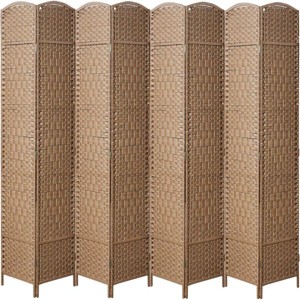 Sevobal Partitions and Room Dividers 8-Panel Wood Foldable Design Folding Privacy Screens for Office and Living, Brown, 141.73"*3.15"*70.87" - 1 of 4