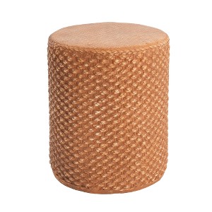 ACEPANO 14.5 in. W Modern Round Magnesium Oxide Side Table for Outdoor & Indoor-Brown - 1 of 4