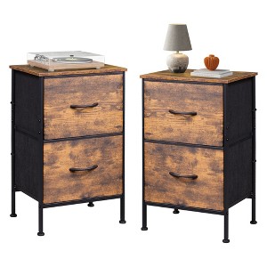 Nightstand Set of 2, 2 Drawer Dresser for Bedroom, End Table for Bedroom, College Dorm - 1 of 4