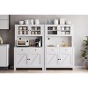 Kitchen Pantry Cabinet with Microwave Stand and Coffee Bar, Freestanding Hutch with Drawers, Doors & Adjustable Shelves - 3 of 4