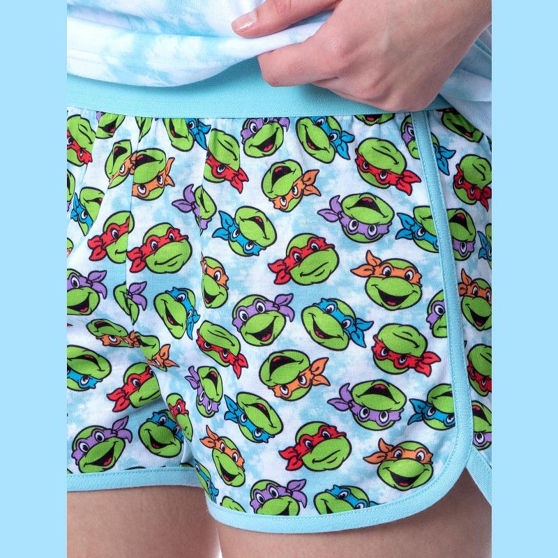 Teenage Mutant Ninja Turtles Women's Tie-Dye Sleep Pajama Set Short Multicolored, 4 of 5