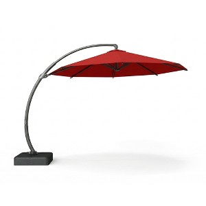 11ft Cantilever Patio Umbrella, Offset Hanging Outdoor Umbrella, UV  Protected Curved Crank Umbrella for Garden Backyard, Red