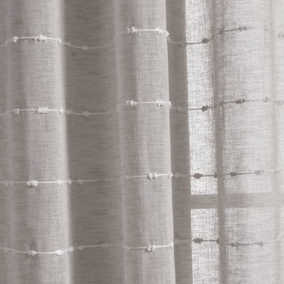 Gray Sheer Polyester Grommet Window Curtain Panels, 38" x 84"