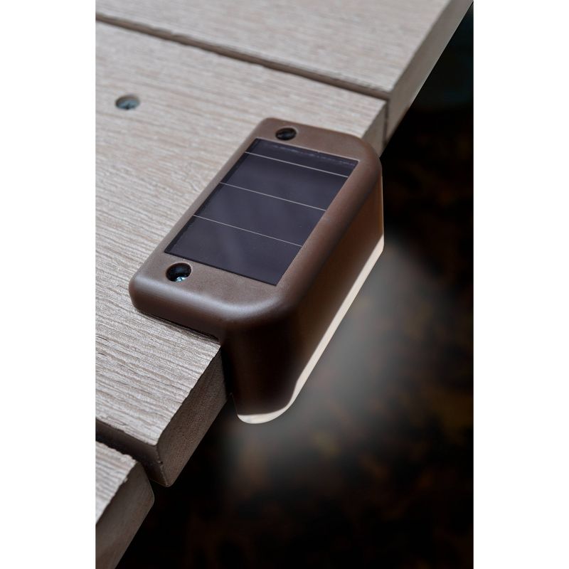 Maxsa Innovations 4pk Solar Powered LED Deck Lights Brown, 3 of 6