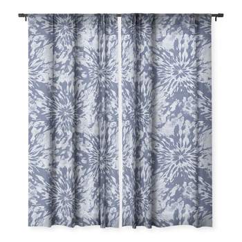 Emanuela Carratoni Blue Tie Dye Set of 2 Panel Sheer Window Curtain - Deny Designs