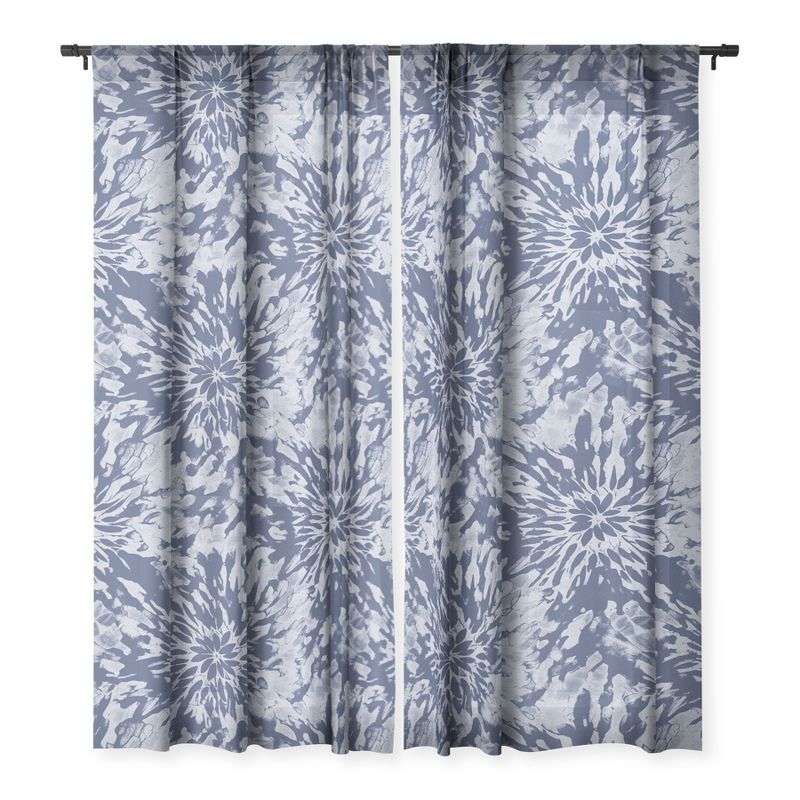 Emanuela Carratoni Blue Tie Dye Set of 2 Panel Sheer Window Curtain - Deny Designs, 1 of 7