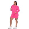 Women's Plus Size Hoodie Sweatshirt Dress - White Mark - 3 of 4