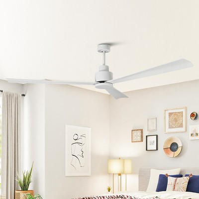 52" Matte White Ceiling Fan with Remote Control and Reversible Blade