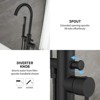 DOMETOUR Freestanding Bathtub Faucet Tub Floor Mount Bathroom Faucets Brass Single Handle with Hand Shower High Flow Rate Max 6 GPM (Matte Black) - 3 of 4