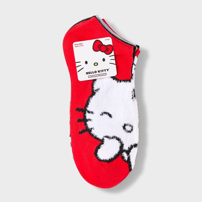 Women&#39;s Hello Kitty 6pk Low Cut Socks - Red/Black/Heather Gray 4-10, 2 of 4