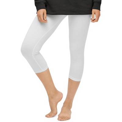 ellos Women's Plus Size Knit Capri Leggings, 14/16 - White