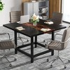 Tribesigns Small Conference Room Table for 4 People, Rustic Square 40- Inches Wood Computer Desk for Home Office, Small Space - 2 of 4