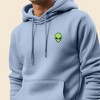 Dalix Alien Embroidered Fleece Zip Hoodie Cold Fall Winter Mens - 4 of 4