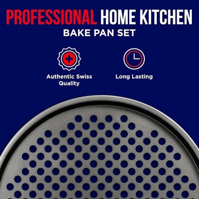 Bakken 13-Inch Non-Stick Perforated Carbon Steel Pizza Pans - Set of 2