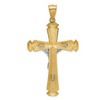 Black Bow Jewelry Men's 14k Two Tone Gold Satin or Polished Crucifix Pendant, 31 x 56mm - 3 of 4