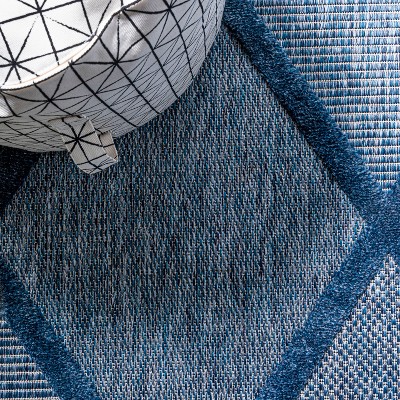 Navy Mediterranean Trellis 63'' Handmade Synthetic Area Rug