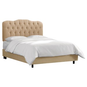 King Seville Microsuede Upholstered Bed Premier Oatmeal - Skyline Furniture