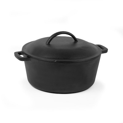 Commercial Chef Pre-seasoned Cast Iron Dutch Oven, Black : Target