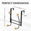 Evideco French Home Goods Versatile Over-the-Door Metal Rack with Ceramic Hooks - 4 of 4