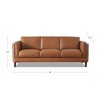 VASIP Leather Sofa - Genuine Top-Grain Leather, 3-Seater Couch with Reclining Function, Dark Brown, Free Assembly Included - 3 of 4