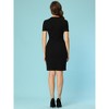 Allegra K Women's Business Casual Round Neck Short Sleeve Knit Bodycon Dress - 3 of 4
