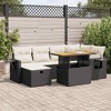 vidaXL 8 Piece Patio Sofa Set with Cushions - Black and Cream with Storage - 8 Items - 2 of 4