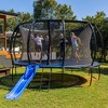 SpaceJump Lunar Trampoline, Outdoor 14 Foot Round Bouncer, Backyard Active Play Set with Safety Net, 330 Pound Weight Capacity, Black/Blue - 2 of 4