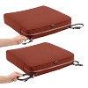 19" x 19" x 3" Montlake Water-Resistant Patio Seat Cushion Slip Cover Heather Henna Red - Classic Accessories: Outdoor Furniture Protector - 4 of 4