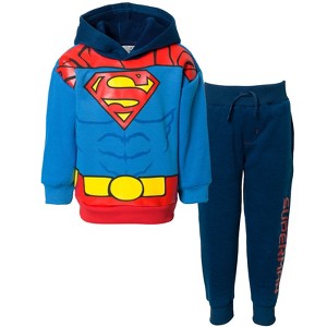 DC Comics Justice League Batman Superman Fleece Pullover Hoodie and Pants Outfit Set Little Kid to Big Kid - 1 of 4