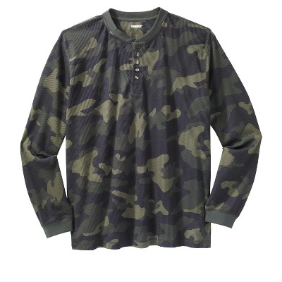 Kingsize Men's Big & Tall Waffle-knit Thermal Henley Tee - Big - 7xl, Olive  Camo : Target