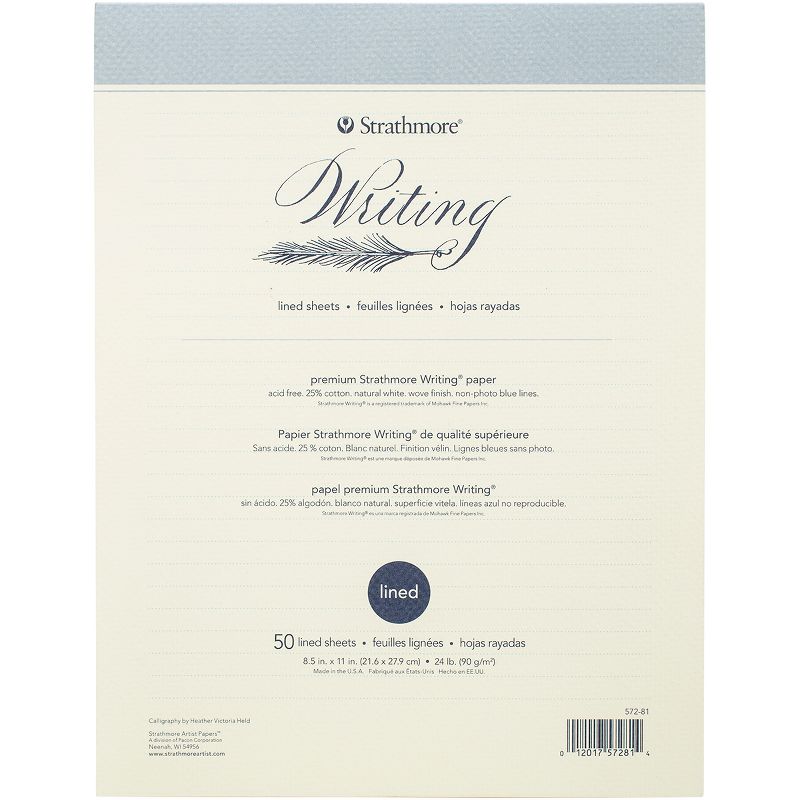 Strathmore Writing Pad Lined 8.5"X11"-50 Sheet 24lb Natural White, 1 of 3