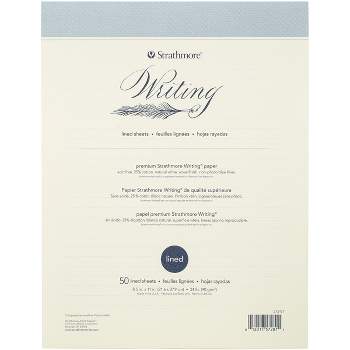 Strathmore Writing Pad Lined 8.5"X11"-50 Sheet 24lb Natural White