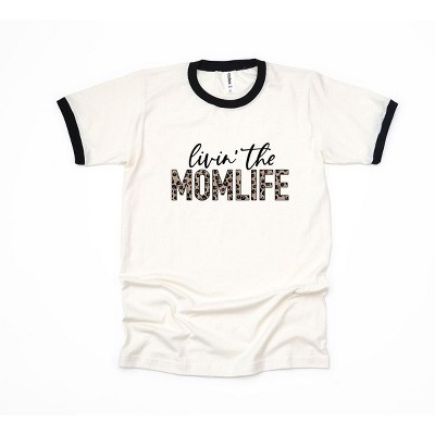 Simply Sage Market Women's Livin' The Mom Life Leopard Checkered Ringer Tee