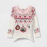 Toddler Girls' Star Wars Baby Yoda Ugly Pullover Sweater - Beige