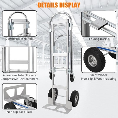 Heavy-Duty Hand Truck Dolly Cart - 770 Lb Capacity, P-Shaped Handle, Red