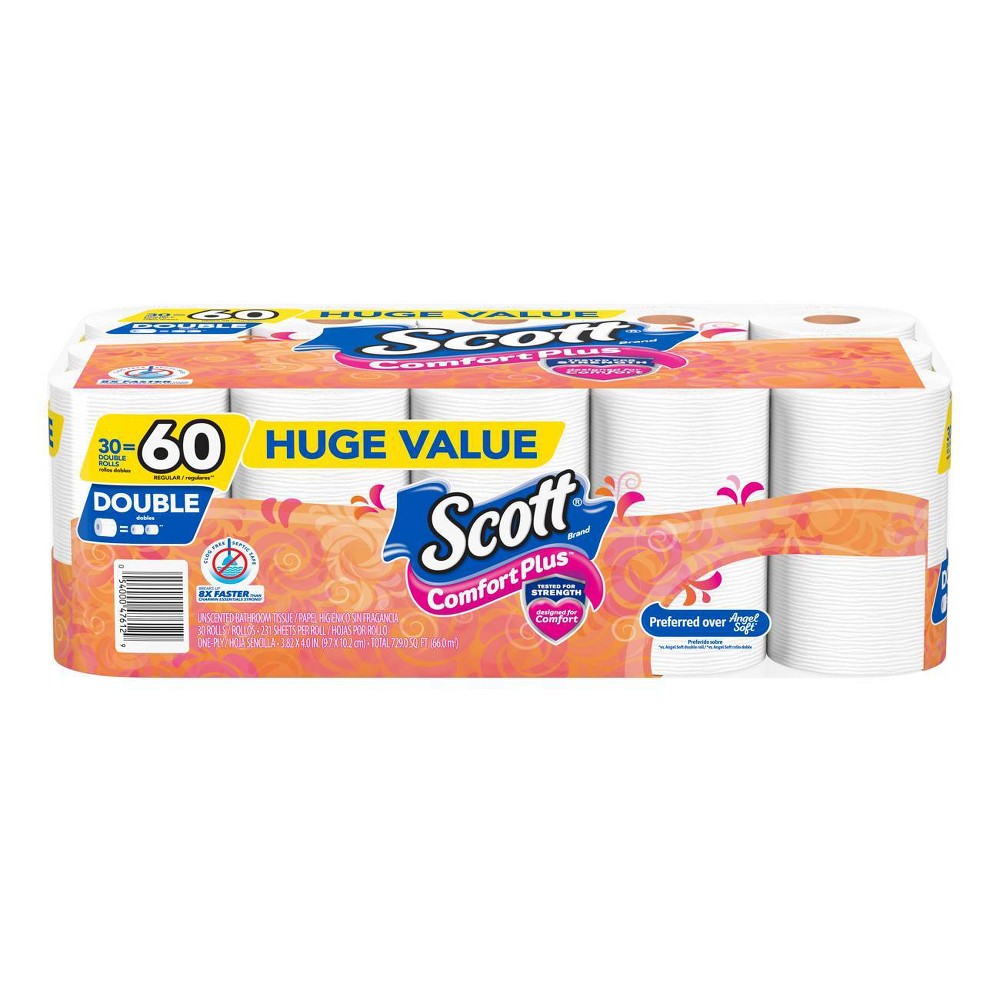 UPC 054000476129 product image for Scott Comfort Plus Toilet Paper Bathroom Tissue - 30 Double Rolls | upcitemdb.com