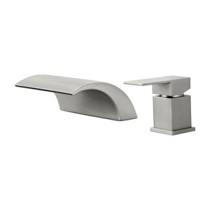 Cobbe Bathroom Sink Faucet Single Handle 2-Hole Bathroom Faucet with Waterfall Spout Brushed Nickel - 1 of 4