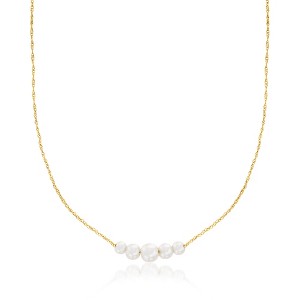 Pure Collection by Ross-Simons 3-5.5mm Cultured Pearl Graduated Necklace in 14kt Yellow Gold Size 16 - 1 of 4