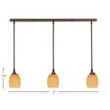 Toltec Lighting Any 3 - Light Chandelier in  Bronze with 5" Cayenne Linen Shade - 2 of 2