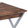 Royal Hampton 36 Inch Modern Office Desk, 2 Drawers, X Shape Frame, Wood, Oak, Chrome - 2 of 4