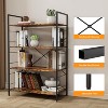4 Tier Bookshelf, Large Bookcase with Steel Frame, Industrial Book Shelves for Home Office,Rustic Book Shelf Organization and Storage - 4 of 4