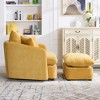 GDFStudio Sidney Modern 46" Chenille Upholstered Swivel Accent Chair with Ottoman and 3 Drawers - 4 of 4