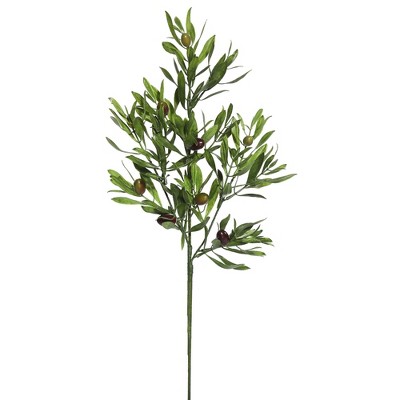 Vickerman 26" Artificial Green Olive Leaf Spray. Includes 3 sprays per pack.